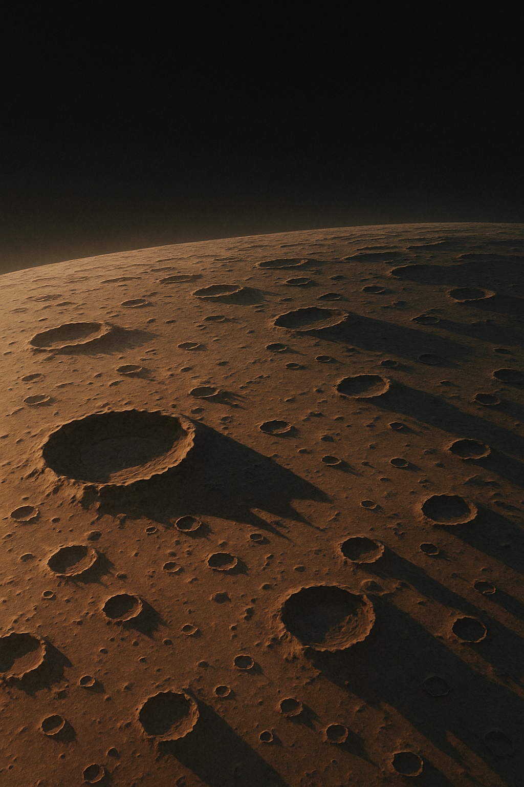 水星のクレーターと影のイメージ