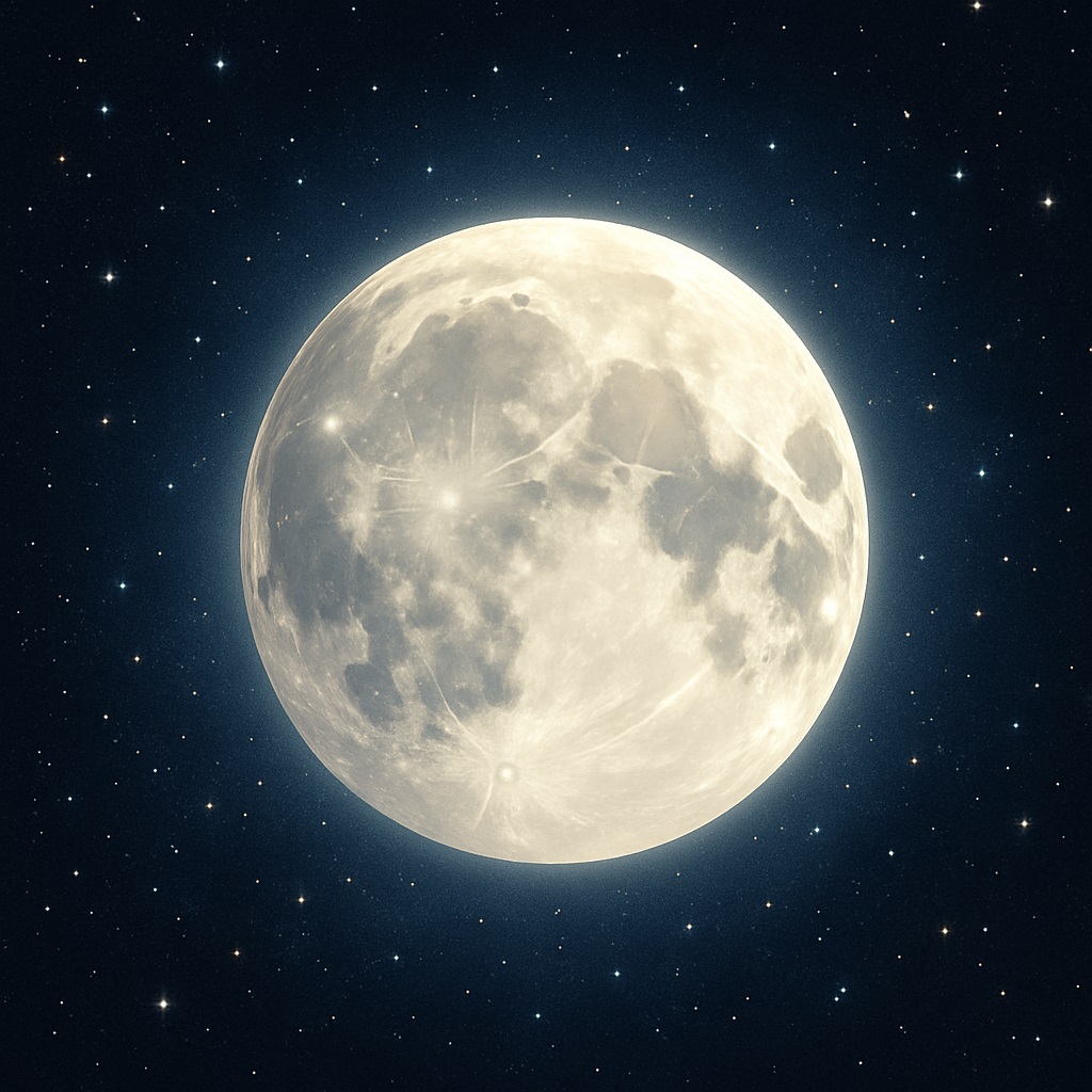 夜空に輝く満月