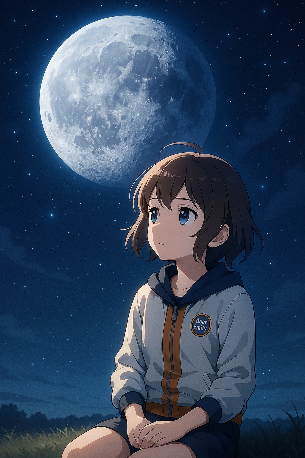 月の裏側を想像したイラスト