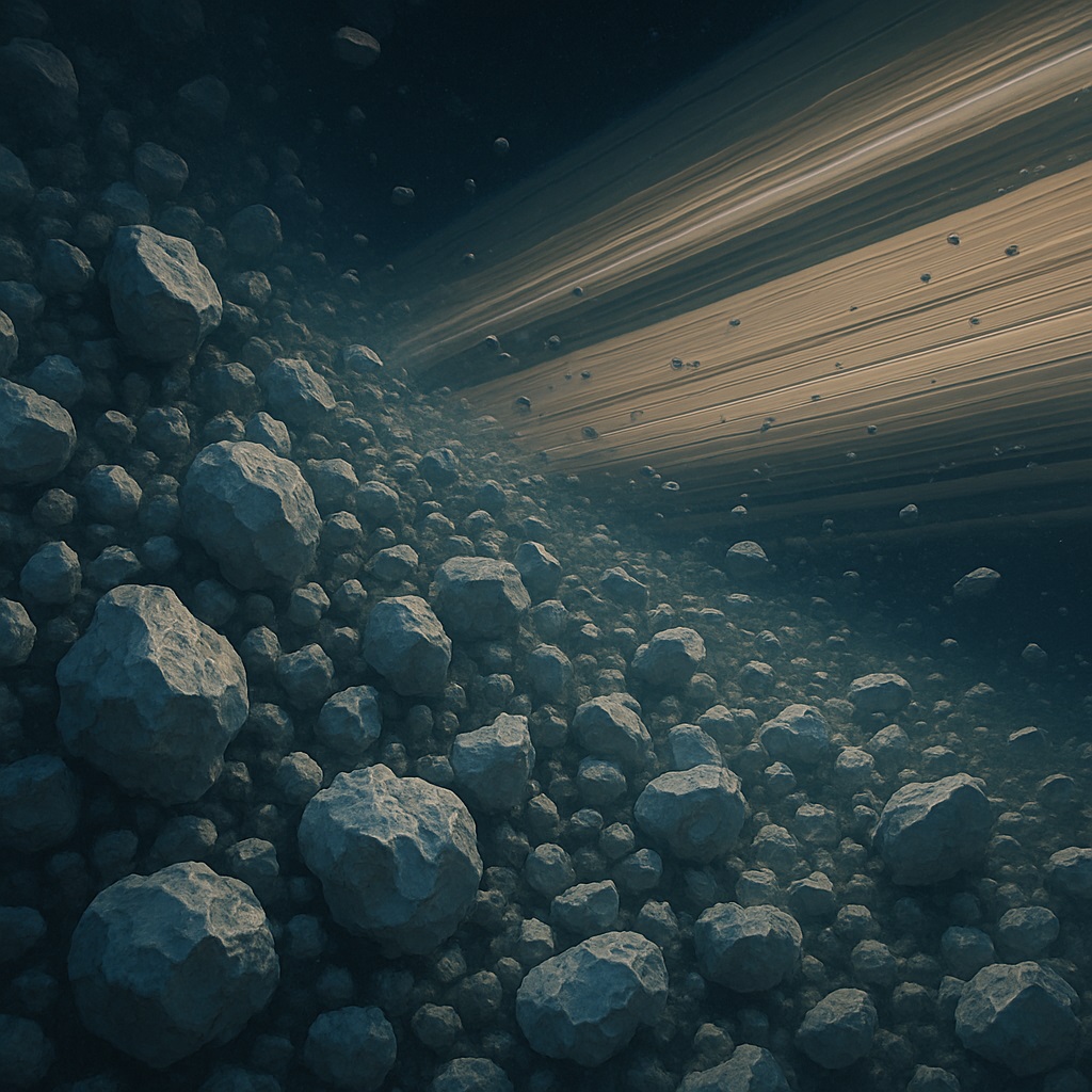 土星の環のクローズアップ