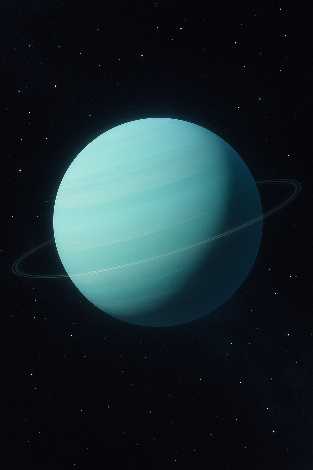 天王星のイメージ、青緑色のガス惑星