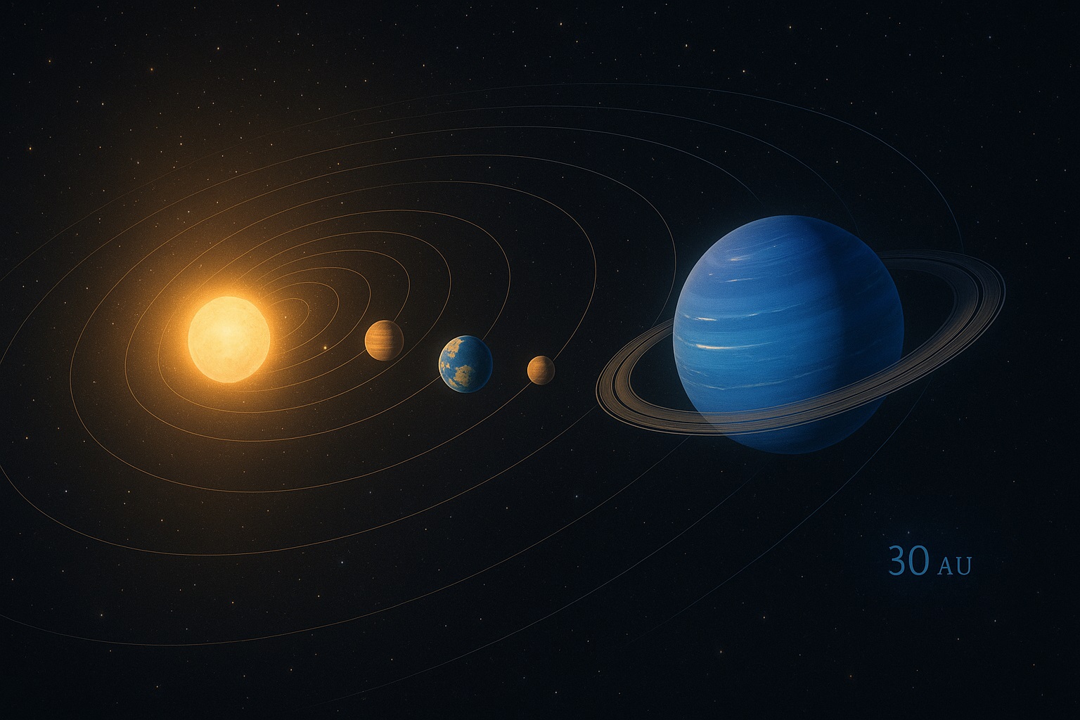 太陽系における海王星の位置