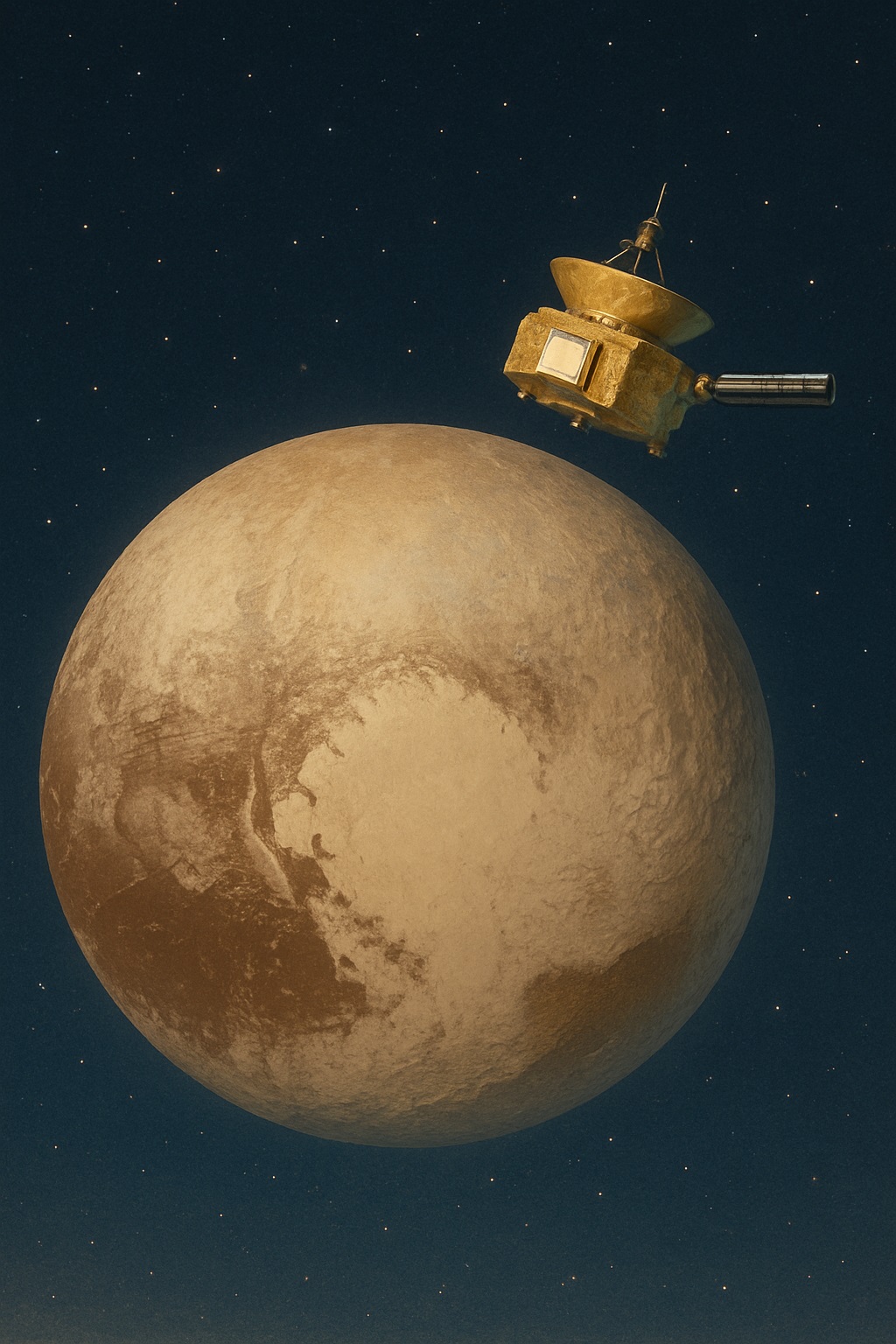 ニュー・ホライズンズ探査機が冥王星を接近通過する様子