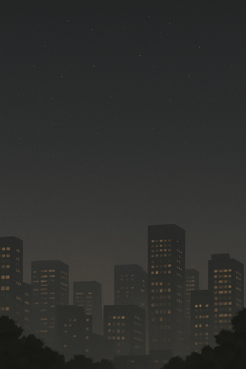 都会の光害で星が見えにくい夜空